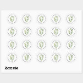 Eucalyptus Leaves Cross-Name Dank je wel Baptisme Ronde Sticker (Vel)