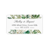 Eucalyptus Leaves Elegant Greenery Address Label (Voorkant)