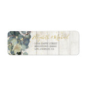 Eucalyptus Leaves Floral Rustial Wood Address Labe Etiket (Voorkant)