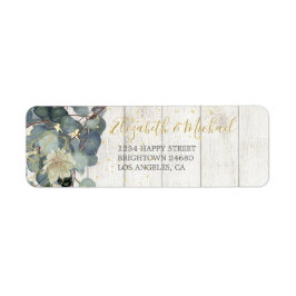 Eucalyptus Leaves Floral Rustial Wood Address Labe Etiket