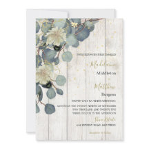 Eucalyptus Leaves Floral Rustic Wood Gold Weddensc