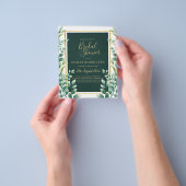 Eucalyptus Leaves GOLD Bridal Showuitnodiging Flyer (Hand)