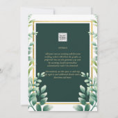 Eucalyptus Leaves GOLD Bridal Showuitnodiging Kaart (Achterkant)