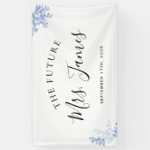 Eucalyptus Leaves Gold Dusty Blue Weddenschap Spandoek (Verticaal)