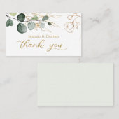 Eucalyptus Leaves Gold Floral Hartelijk dank Visitekaartje (Voorkant / Achterkant)