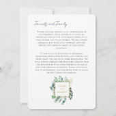 Eucalyptus Leaves & Gold Frame Watercolor Wedding Bedankkaart (Achterkant)