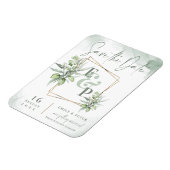 Eucalyptus Leaves Gold Lijst Greenery Wedding Save Magneet (Linkerzijde)