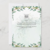 Eucalyptus Leaves GOLD VRIJGEZELLENFEEST INVITE Kaart (Achterkant)