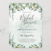 Eucalyptus Leaves GOLD VRIJGEZELLENFEEST INVITE Kaart (Voorkant / Achterkant)