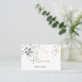 Eucalyptus Leaves Golden Floral Place card Visitekaartje (Staand voorkant)