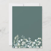 Eucalyptus Leaves Greenery Baby shower Invitation Kaart (Achterkant)