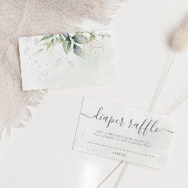 Eucalyptus Leaves Greenery Diaper Raffle Informatiekaartje