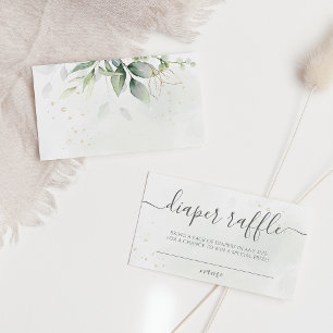Eucalyptus Leaves Greenery Diaper Raffle Informatiekaartje