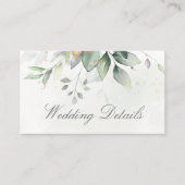 Eucalyptus Leaves Greenery Gold Elegant Wedding Informatiekaartje (Voorkant)