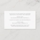 Eucalyptus Leaves Greenery Gold Elegant Wedding Informatiekaartje (Achterkant)