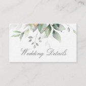 Eucalyptus Leaves Greenery Gold Elegant Wedding Informatiekaartje (Voorkant)
