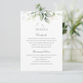 Eucalyptus Leaves Greenery Gold Elegant Wedding Informatiekaartje (Staand voorkant)