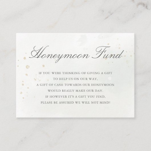 Eucalyptus Leaves Greenery Gold Honeymoon Fund Informatiekaartje (Voorkant)