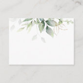 Eucalyptus Leaves Greenery Gold Honeymoon Fund Informatiekaartje (Achterkant)