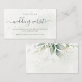Eucalyptus Leaves Greenery Gold Wedding Website Informatiekaartje (Voorkant / Achterkant)