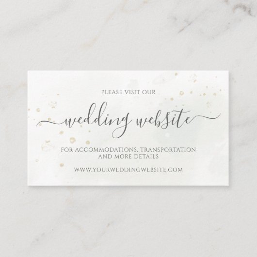 Eucalyptus Leaves Greenery Gold Wedding Website Informatiekaartje (Voorkant)