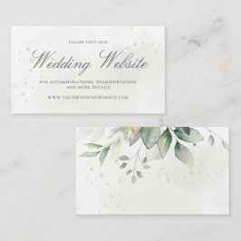 Eucalyptus Leaves Greenery Gold Wedding Website Informatiekaartje