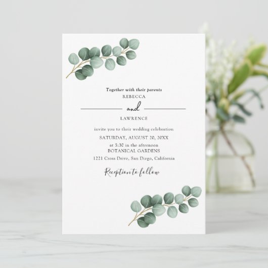 Eucalyptus Leaves Greenery  Kaart (Staand voorkant)