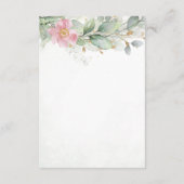 Eucalyptus Leaves Greenery Pink Floral Wedding Informatiekaartje (Achterkant)