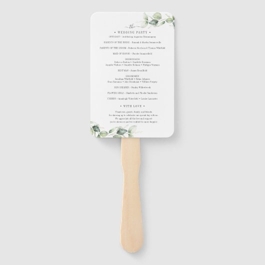 Eucalyptus Leaves Greenery Rustic Wedding Ceremony Handwaaier (Achterkant)