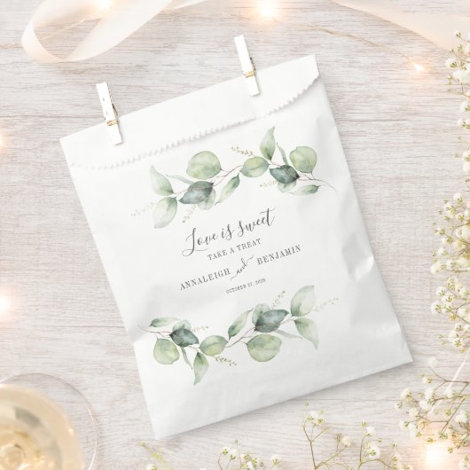 Eucalyptus Leaves Greenery Script Weddenschap Bedankzakje (Geknipt)