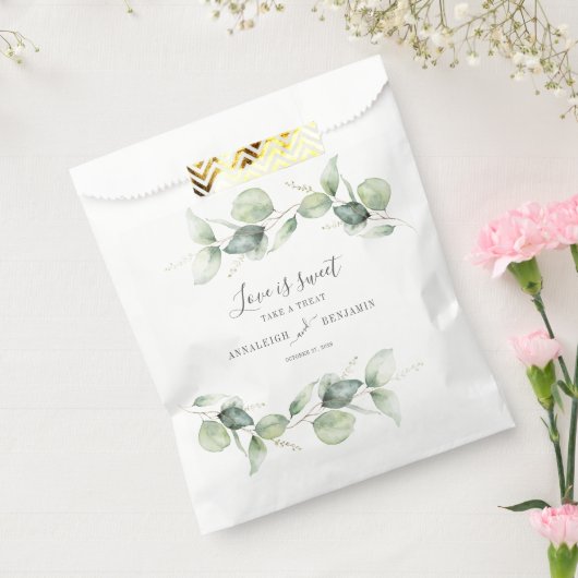 Eucalyptus Leaves Greenery Script Weddenschap Bedankzakje (Gezegeld)