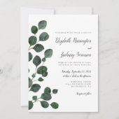 Eucalyptus Leaves Greenery Waterverf Wedding Kaart (Voorkant)
