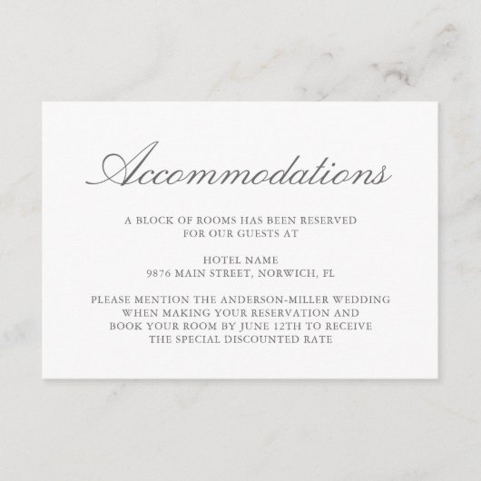 Eucalyptus Leaves Greenery Wedding Accommodatie Informatiekaartje (Voorkant)