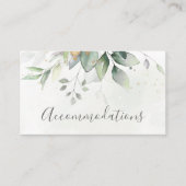 Eucalyptus Leaves Greenery Wedding Accommodatie Informatiekaartje (Voorkant)