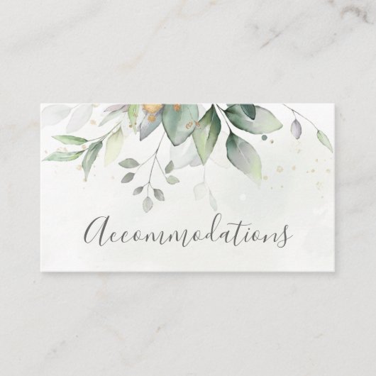 Eucalyptus Leaves Greenery Wedding Accommodatie Informatiekaartje (Voorkant)