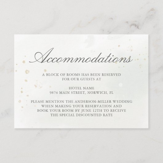 Eucalyptus Leaves Greenery Wedding Accommodatie Informatiekaartje (Voorkant)