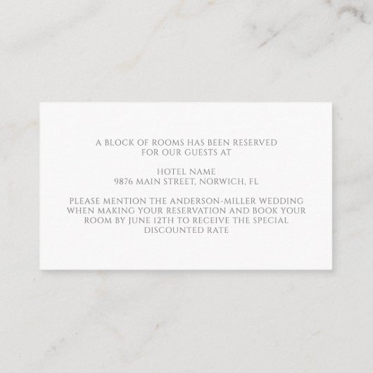 Eucalyptus Leaves Greenery Wedding Accommodatie Informatiekaartje (Achterkant)