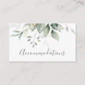 Eucalyptus Leaves Greenery Wedding Accommodatie Informatiekaartje (Voorkant)