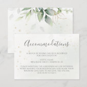 Eucalyptus Leaves Greenery Wedding Accommodations Informatiekaartje (Voorkant / Achterkant)