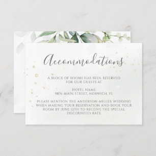 Eucalyptus Leaves Greenery Wedding Accommodations Informatiekaartje