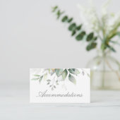 Eucalyptus Leaves Greenery Wedding Accommodations Informatiekaartje (Staand voorkant)