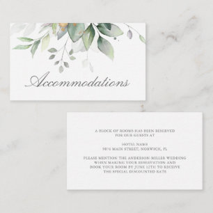 Eucalyptus Leaves Greenery Wedding Accommodations Informatiekaartje