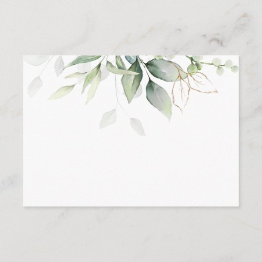 Eucalyptus Leaves Greenery Wedding Accommodations Informatiekaartje (Achterkant)