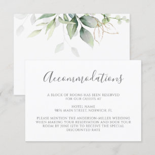 Eucalyptus Leaves Greenery Wedding Accommodations Informatiekaartje