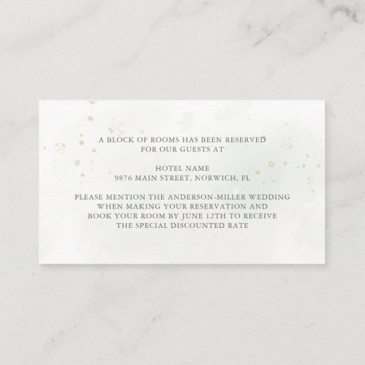 Eucalyptus Leaves Greenery Wedding Accommodations Informatiekaartje (Achterkant)