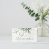 Eucalyptus Leaves Greenery Wedding Accommodations Informatiekaartje (Staand voorkant)