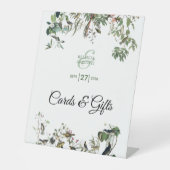 Eucalyptus Leaves Greenery Wedding Cards & Gifts Reclamebord Met Voetstuk (Voorkant)