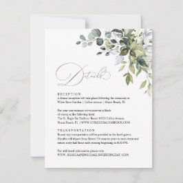 Eucalyptus Leaves Greenery Wedding Details Card Kaart