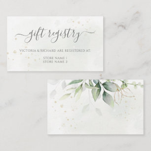 Eucalyptus Leaves Greenery Wedding Gift Registry Informatiekaartje