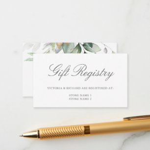 Eucalyptus Leaves Greenery Wedding Gift Registry Informatiekaartje
